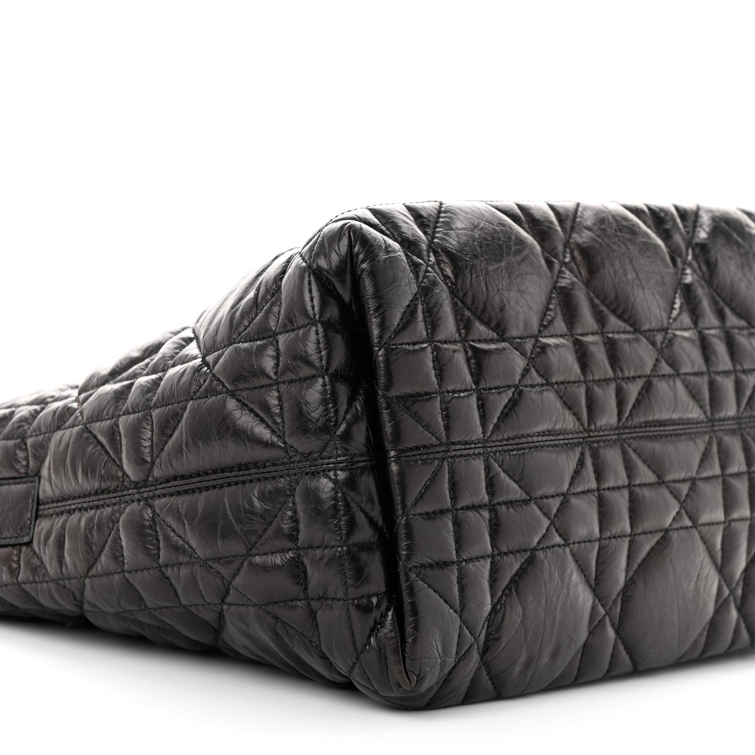 Christian Dior Crinkled Calfskin Cannage Medium Dior Tojours Bag Black 10 of 13