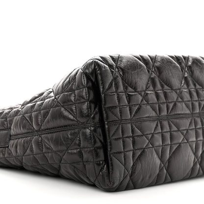 Christian Dior Crinkled Calfskin Cannage Medium Dior Tojours Bag Black 10 of 13