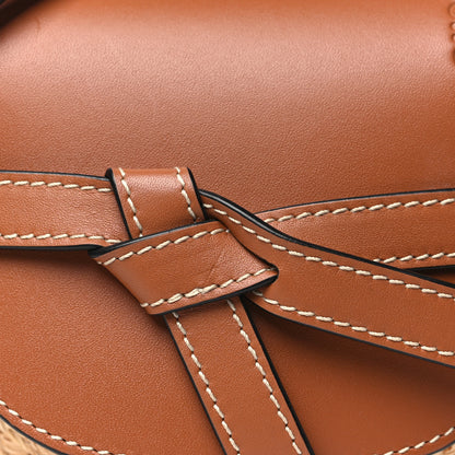 Loewe Calfskin Raffia Mini Gate Crossbody Bag Natural Tan 8 of 10