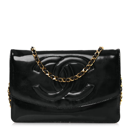 Chanel Patent Timeless CC Wallet On Chain WOC Black 1 of 16