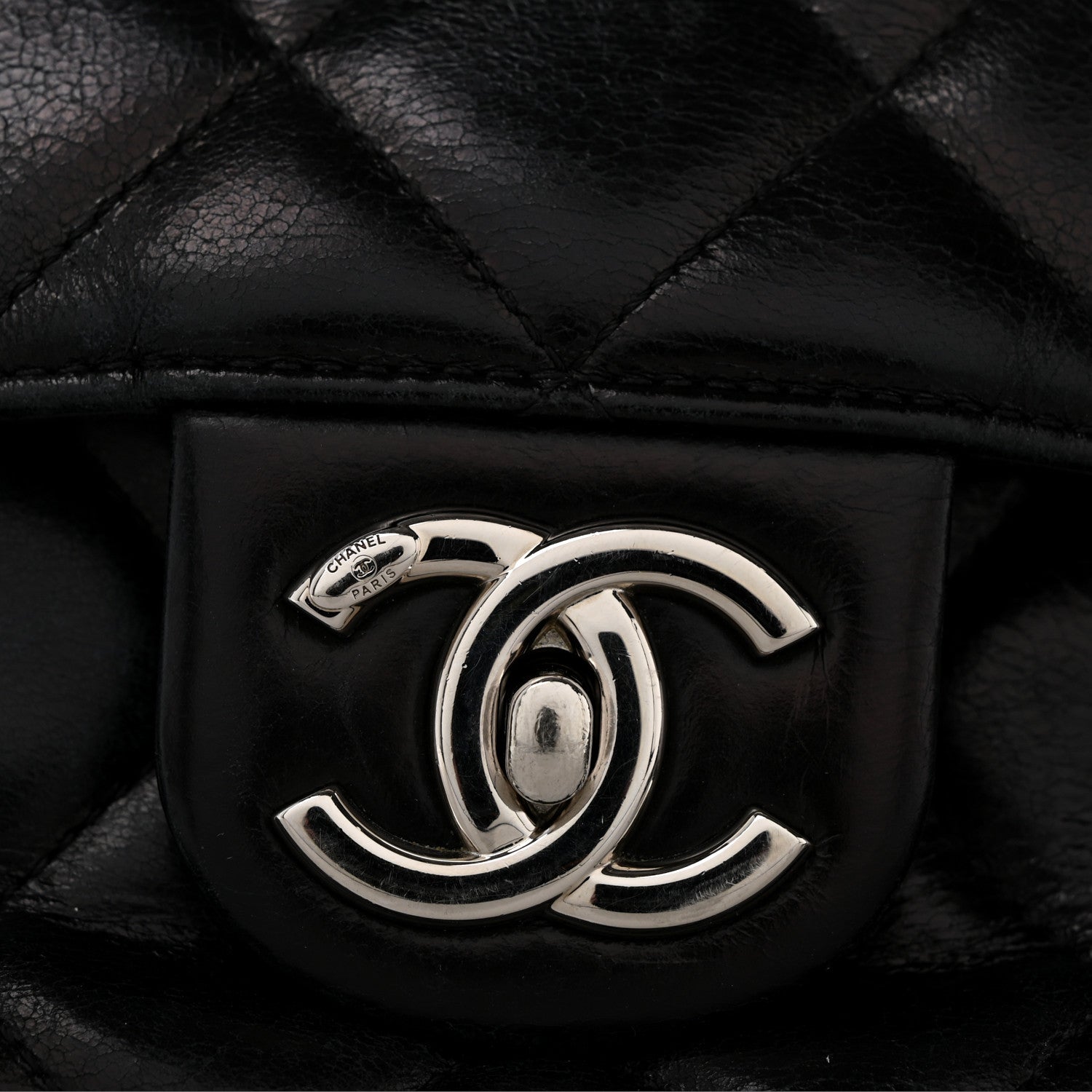 Chanel Glazed Calfskin Quilted Small CC Delivery Tote Black 12 of 15