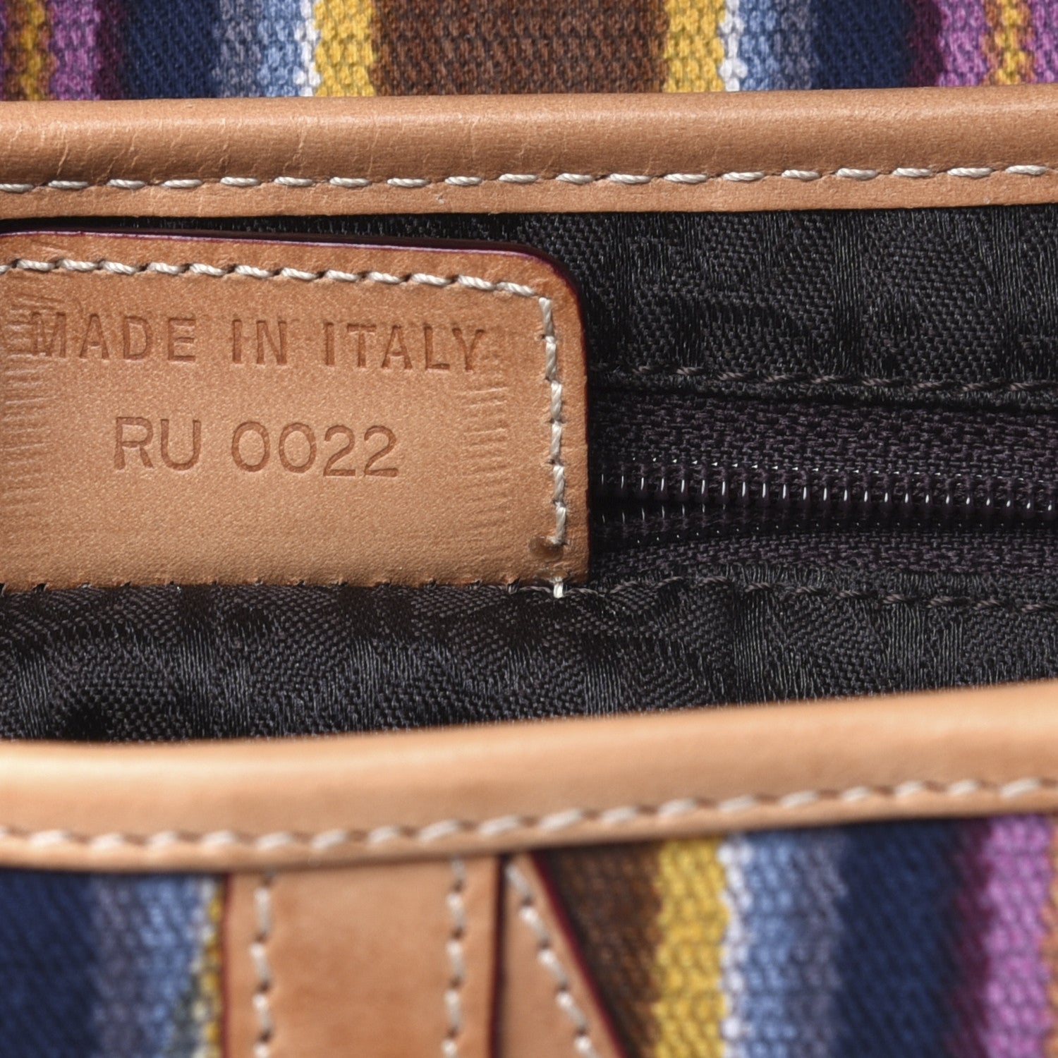 Christian Dior Canvas Striped Saddle Bag Multicolor 9 of 14