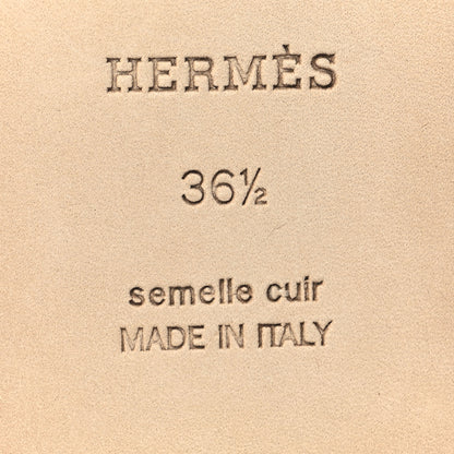 Hermes Box Calfskin Oran Sandals 36.5 Jaune Citron 8 of 9