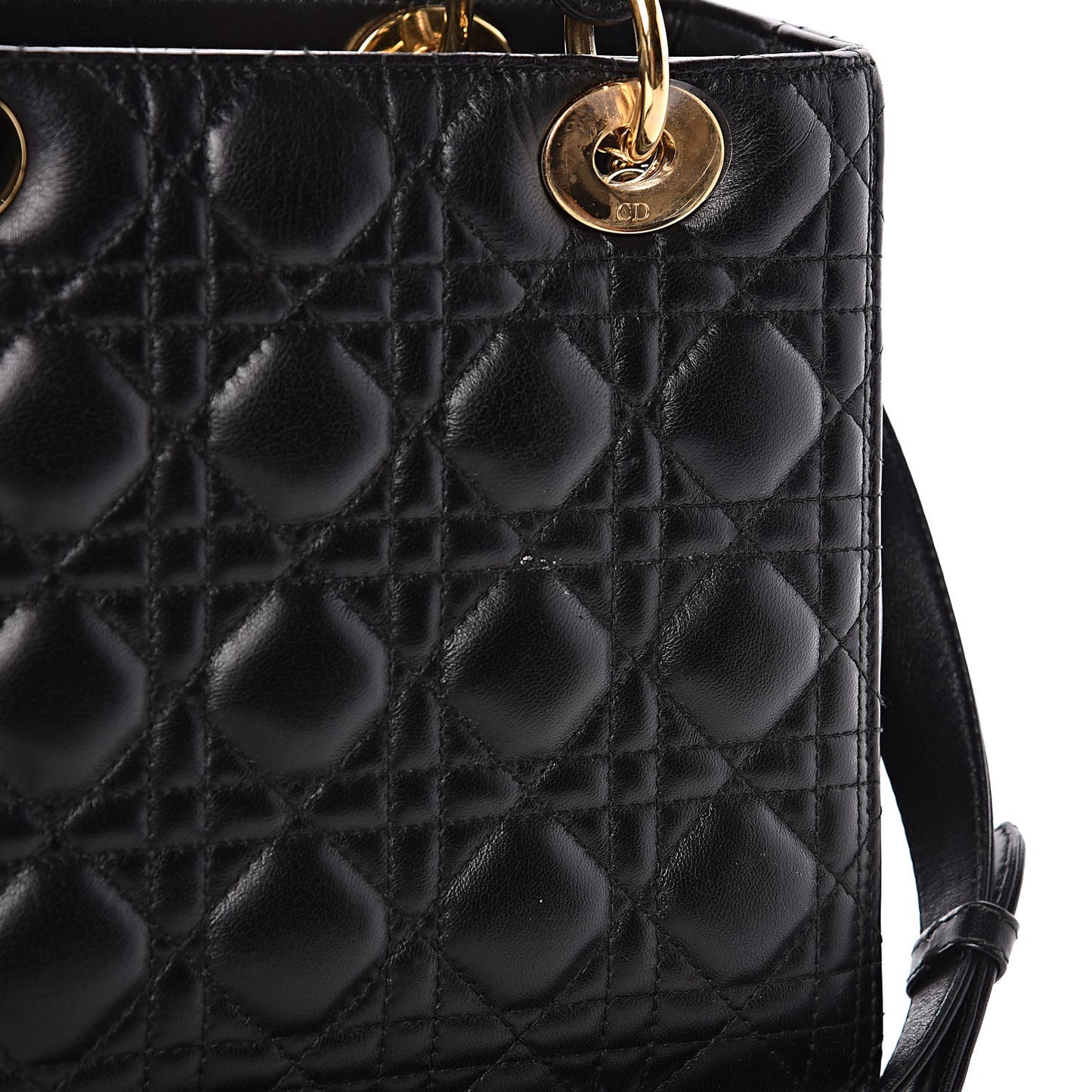 Lambskin Cannage Medium Lady Dior Black