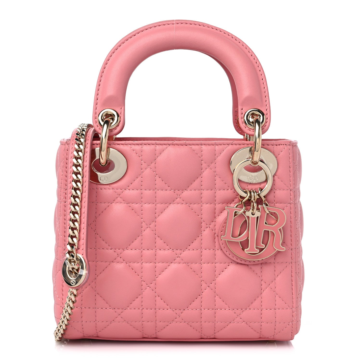 Christian Dior Lambskin Cannage Mini Lady Dior Pink 1 of 10