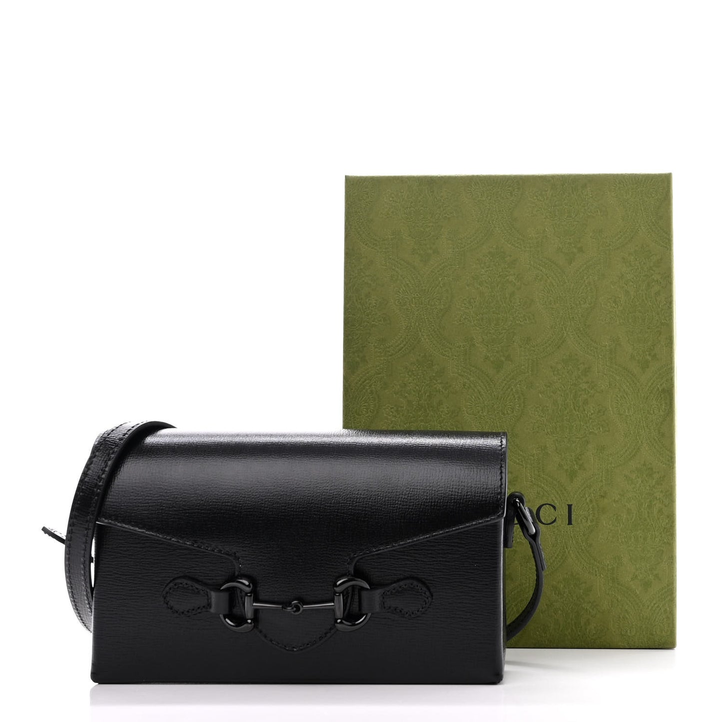 Azalea Calfskin Monochrome Mini Horsebit 1955 Shoulder Bag Black