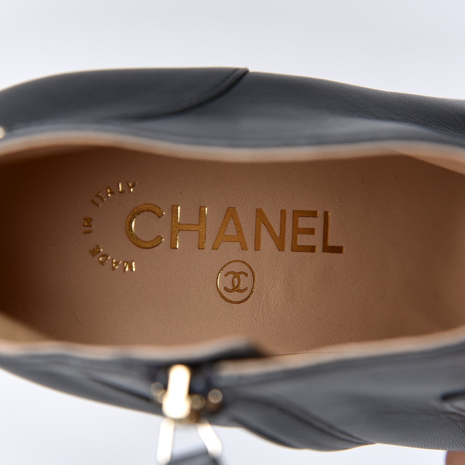 Chanel Lambskin Camellia CC Booties 38 Dark Grey 7 of 8