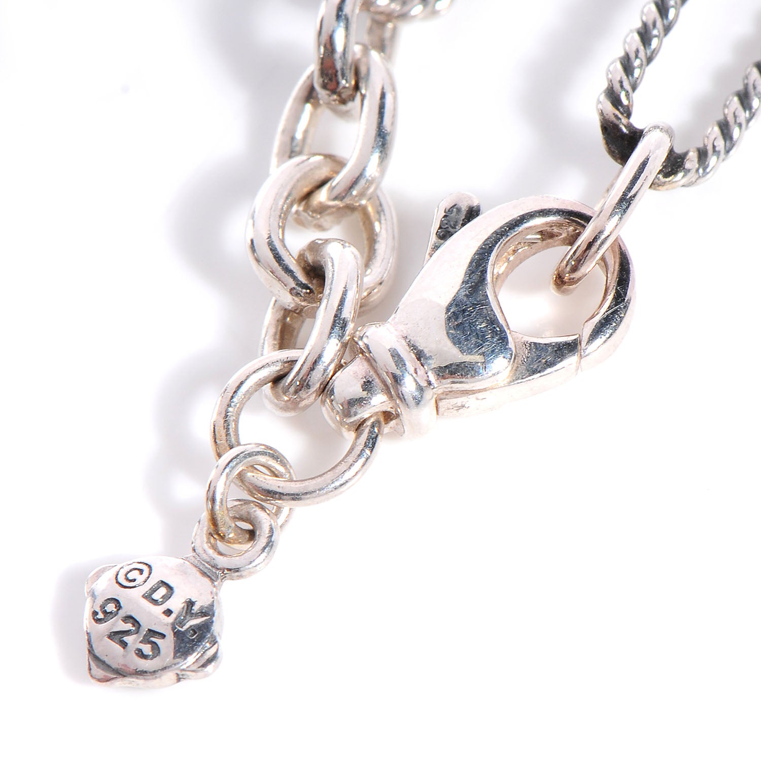 David Yurman Sterling Silver Pearl Cable Wrap Chain Necklace 5 of 7
