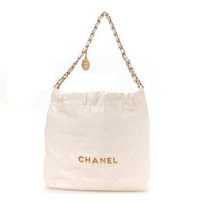 Chanel Shiny Calfskin Quilted Small Chanel 22 White 1 of 10
