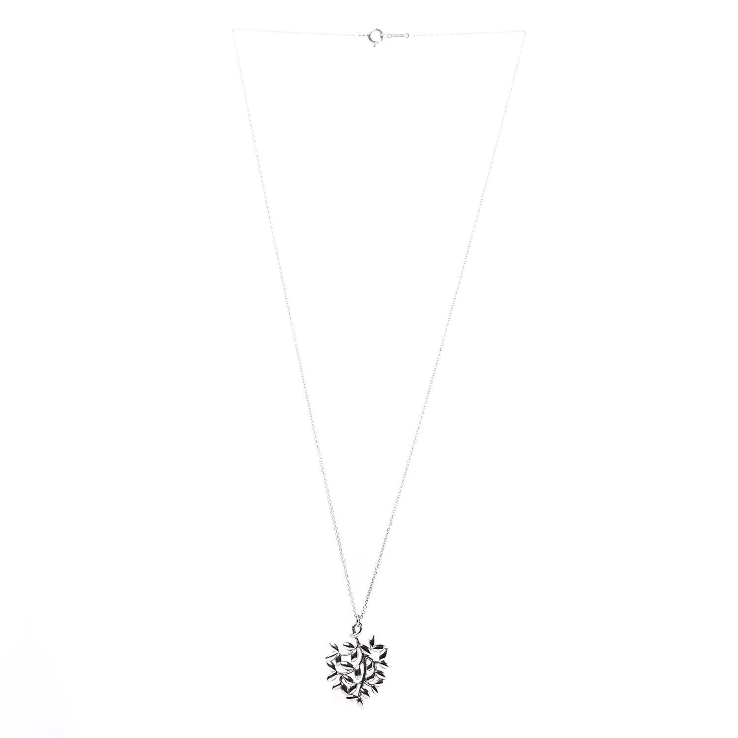 Sterling Silver Paloma Picasso Olive Leaf Heart Branch Pendant Necklace