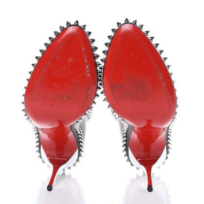 Christian Louboutin Kid Specchio Dora Spikes 100 Pumps 40 Black Silver 5 of 10