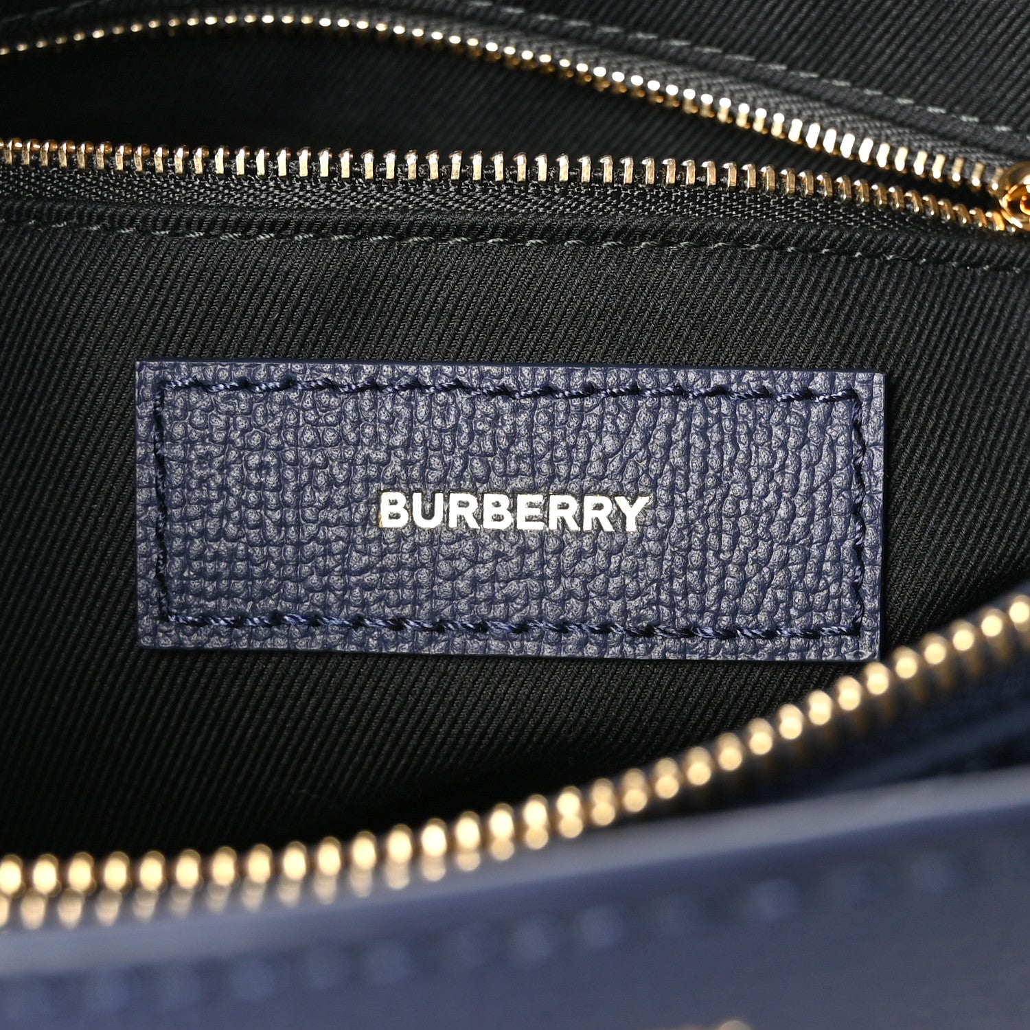 Burberry Derby Calfskin Vintage Check Medium Banner Tote Regency Blue 7 of 10