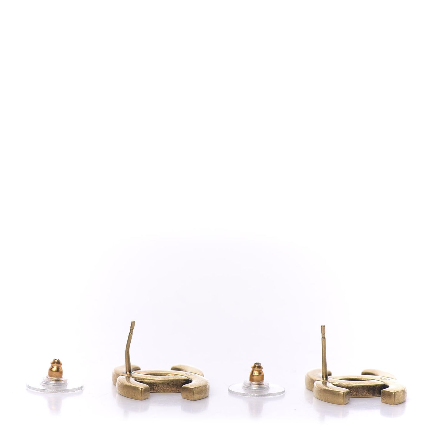 Metal CC Chain Earrings Gold