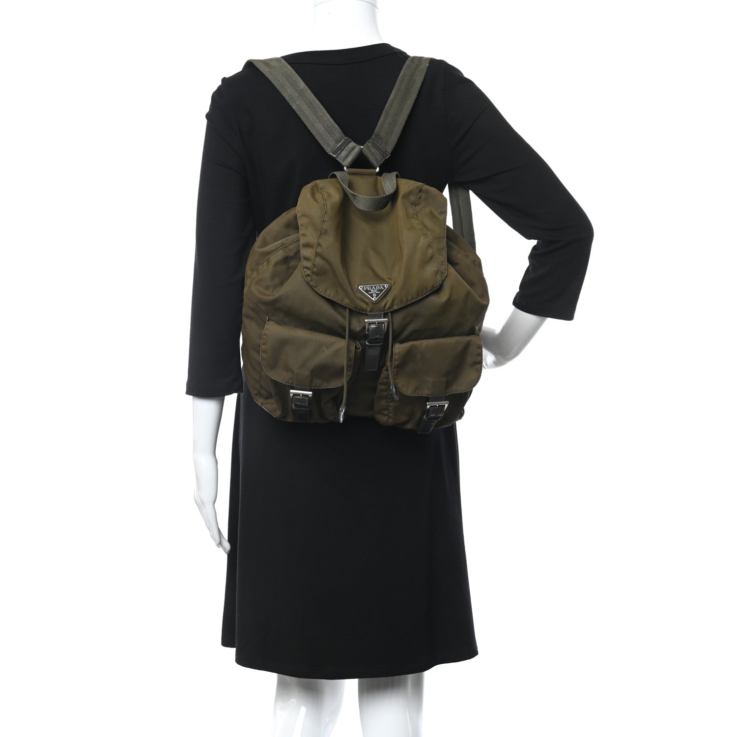 Prada Nylon Vela Large Backpack Green 2 of 13