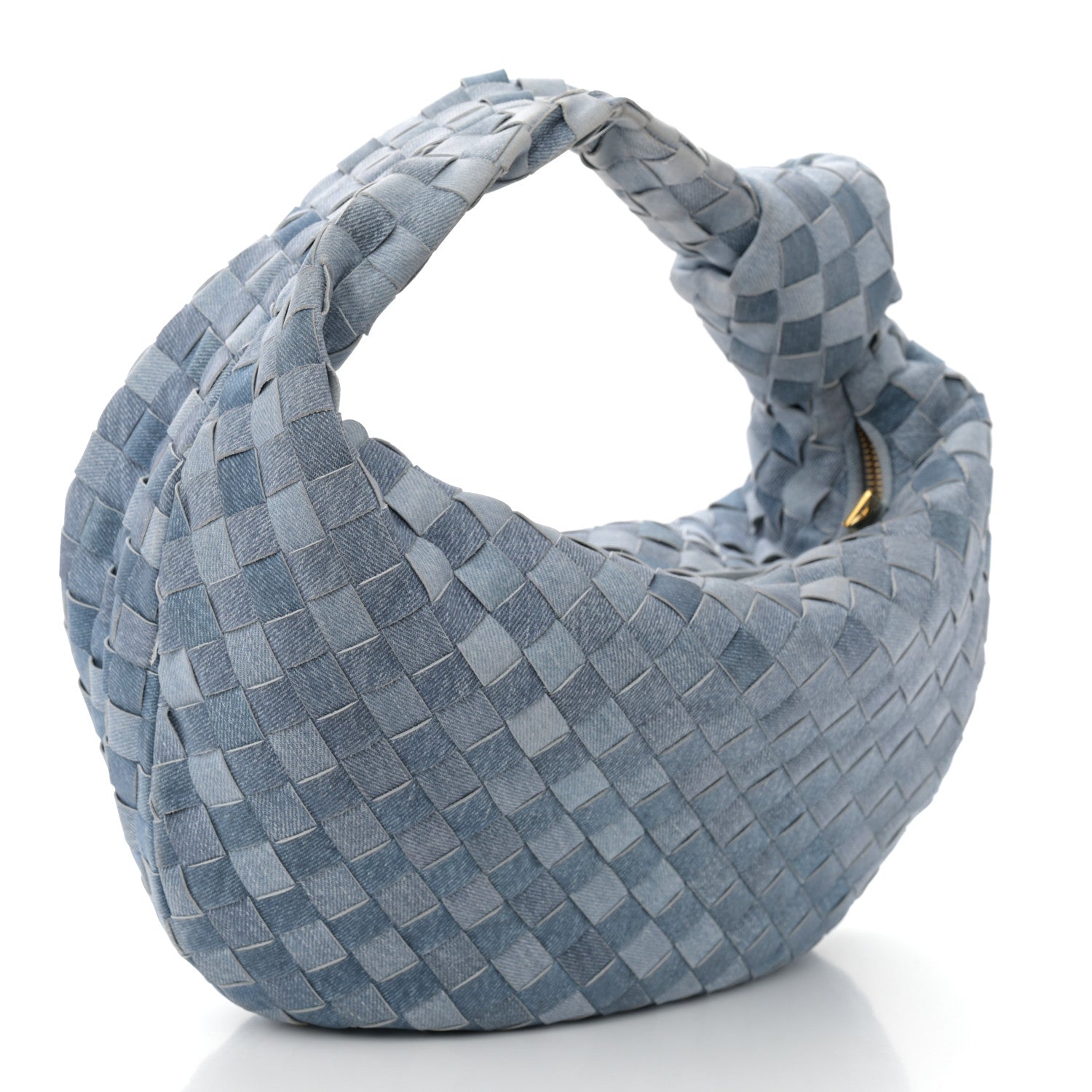Bottega Veneta Nappa Denim Effect Intrecciato Teen Jodie Hobo Denim 3 of 9