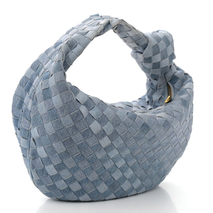 Bottega Veneta Nappa Denim Effect Intrecciato Teen Jodie Hobo Denim 3 of 9