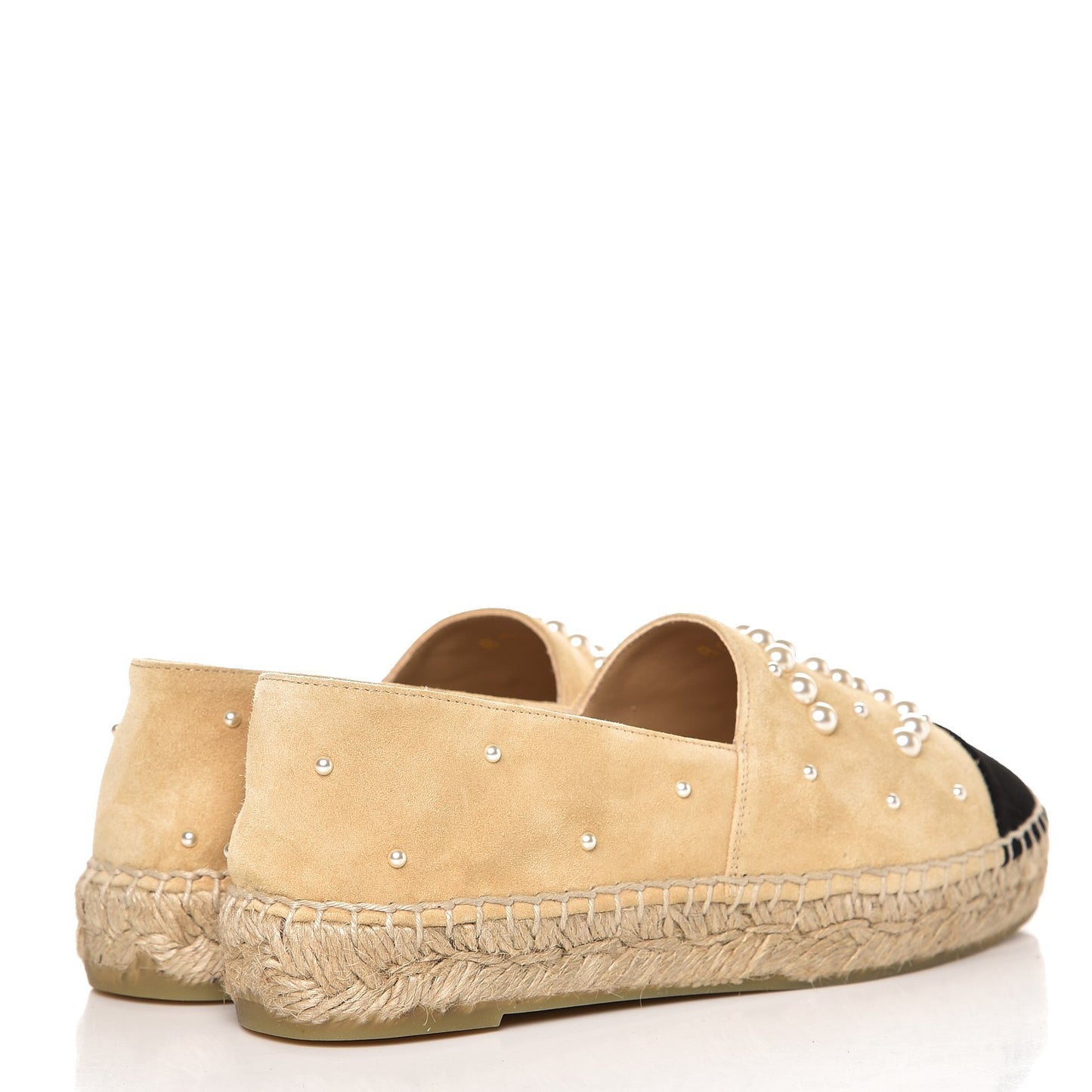 Suede Pearl CC Espadrilles 35 Beige Black