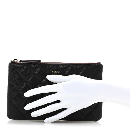 Chanel Caviar Quilted Small Zipped Pouch Black 2 of 8