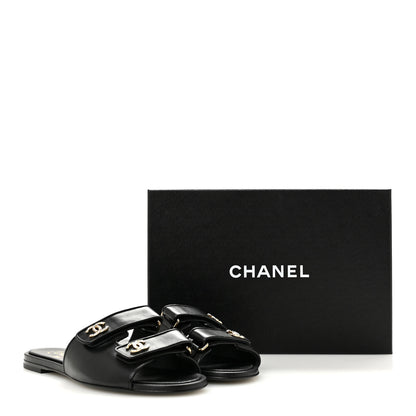 Chanel Lambskin Velcro Mules 39 Black 10 of 10