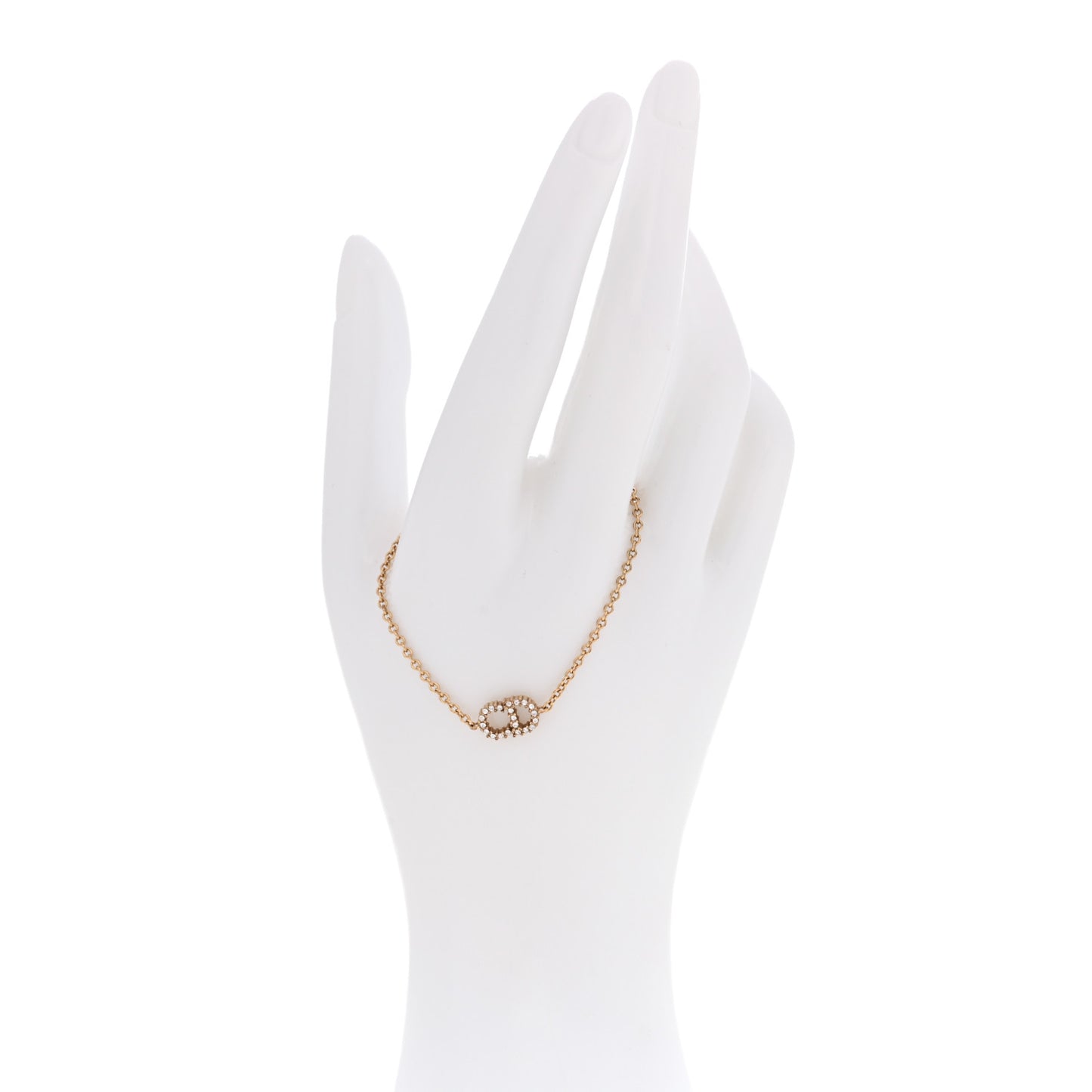 Metal Crystal Clair D Lune Bracelet Gold