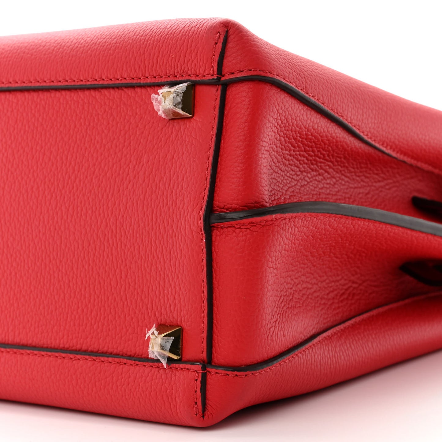 Grained Calfskin Medium Milla Tote Ruby Red