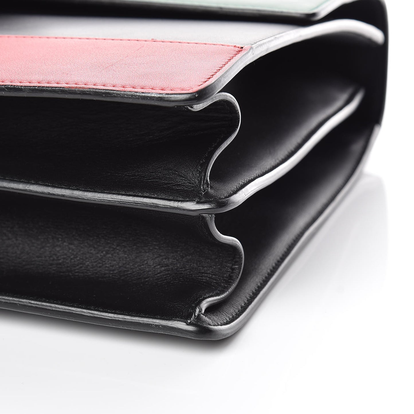 Calfskin Bamboo Web Large Dionysus Top Handle Bag Black Bright Evergreen Hibiscus Red