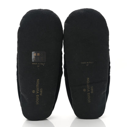 Louis Vuitton Velvet Embroidered Monogram Dreamy Slipper 37 Black 5 of 8