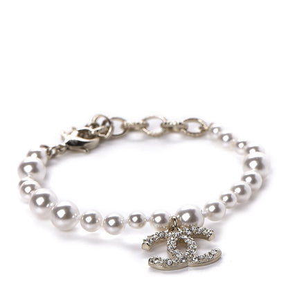Chanel Pearl Crystal CC Bracelet Gold 1 of 5