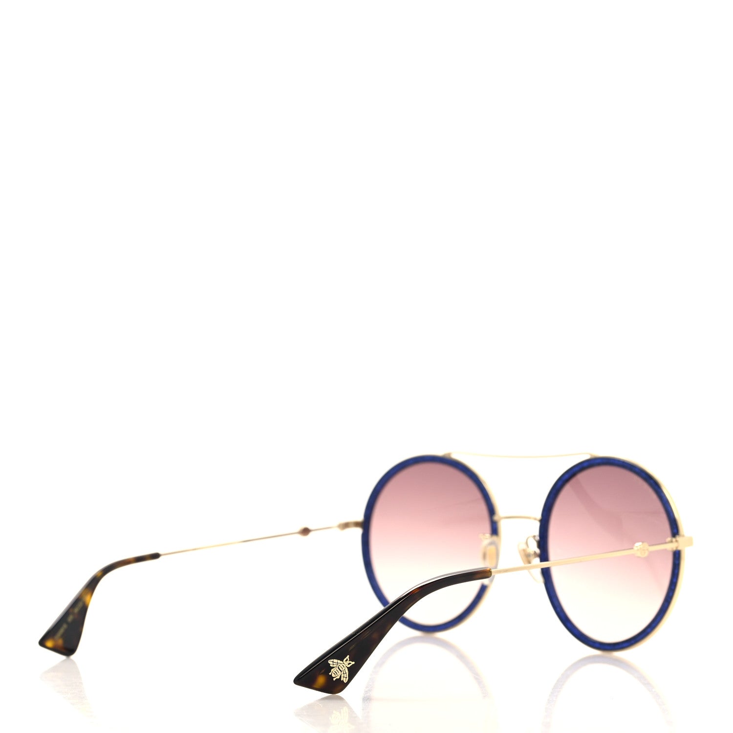 Gucci Metal Round Frame Sunglasses GG0061S Blue 4 of 8