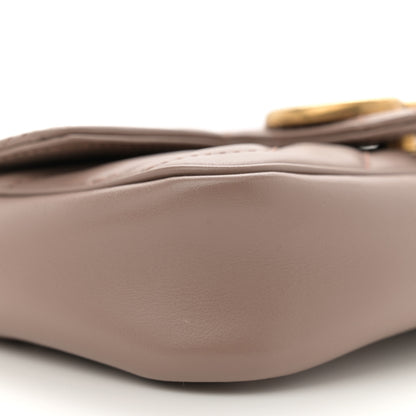 Gucci Calfskin Matelasse Super Mini GG Marmont Shoulder Bag Porcelain Rose 9 of 13