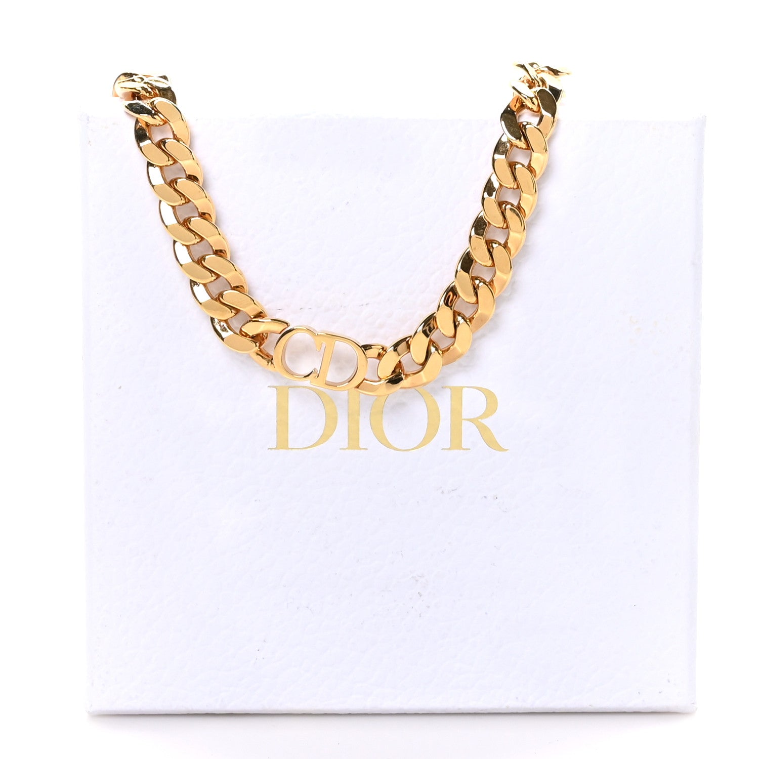 Christian Dior Metal CD Choker Necklace Gold 5 of 5