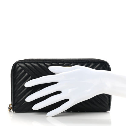 Prada Nappa Impunture Zip Around Wallet Black 2 of 13