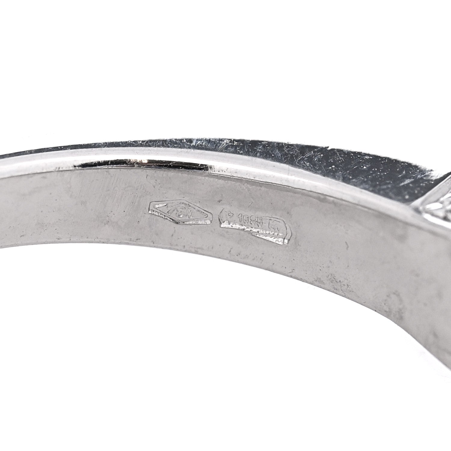 Gucci 18K White Gold Diamond Interlocking Chiodo Ring 52 6 4 of 5