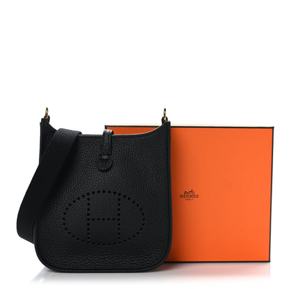 Hermes Taurillon Clemence Evelyne TPM Black 10 of 10