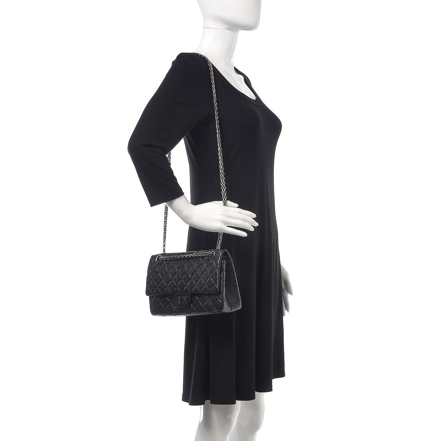 Chanel Aged Calfskin Quilted 2.55 Reissue 225 Flap Black 2 of 8