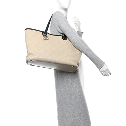 Chanel Grained Calfskin Large Fever Shopping Tote Beige 2 of 13