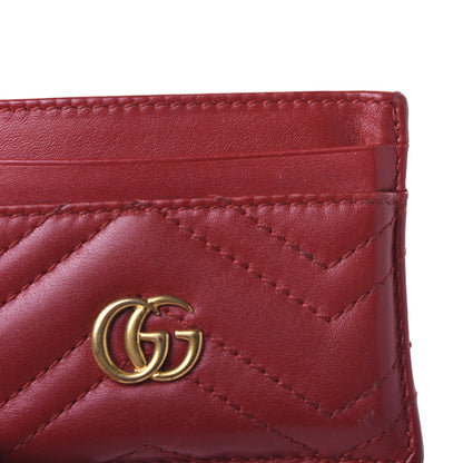Gucci Calfskin Matelasse GG Marmont Card Holder Hibiscus Red 11 of 13