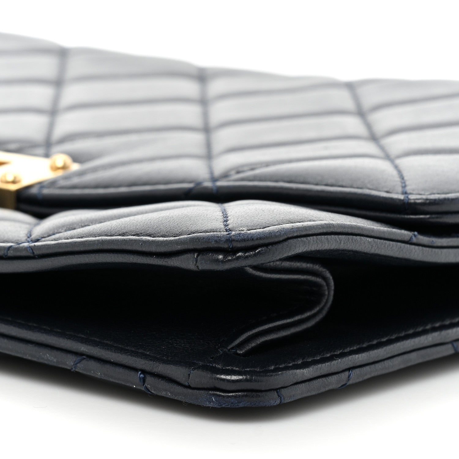 Chanel Lambskin Quilted Large Golden Class Flap Navy 8 of 15
