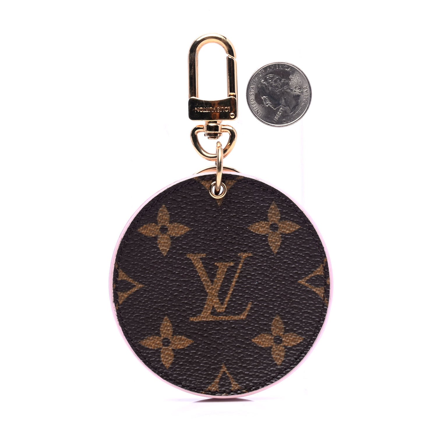 Monogram LV Mirror Bag Charm Key Holder Rose Ballerine