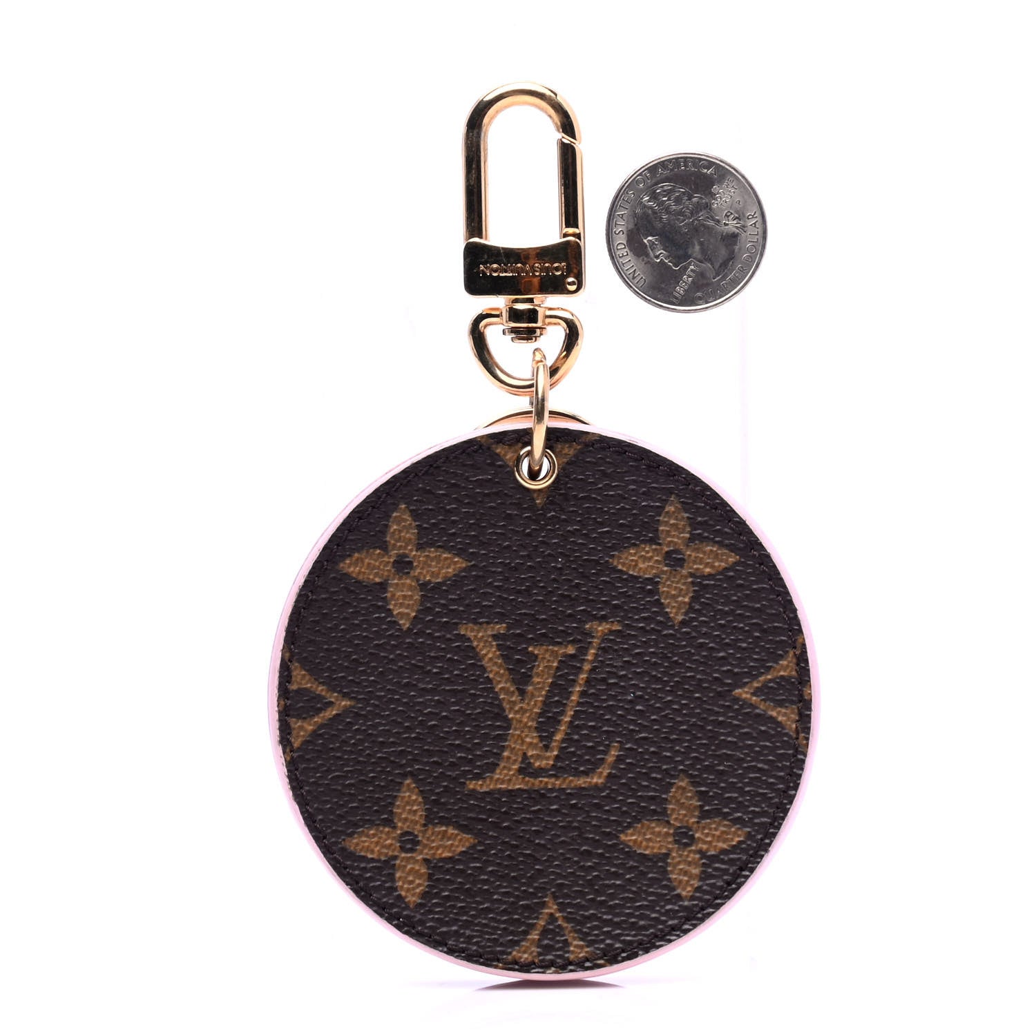 Louis Vuitton Monogram LV Mirror Bag Charm Key Holder Rose Ballerine 2 of 5