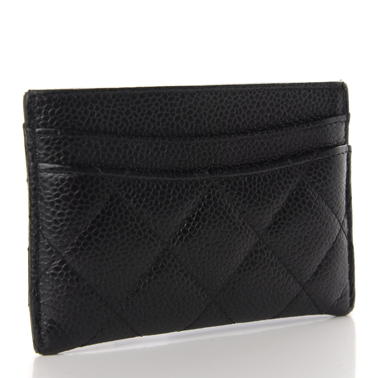 Caviar Quilted Card Holder Black