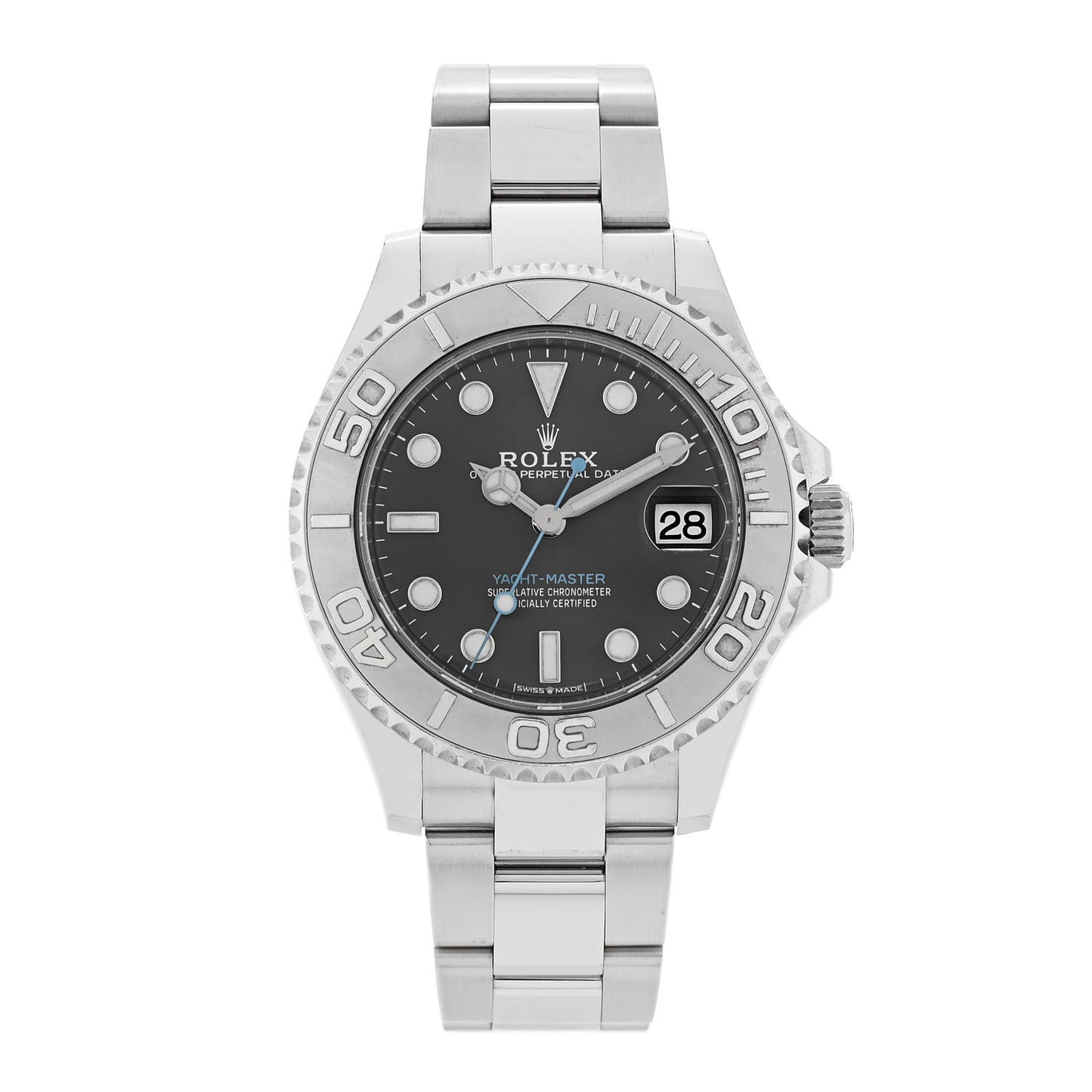 Stainless Steel Platinum 37mm Oyster Perpetual Date Yacht-Master Watch Slate 268622