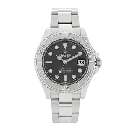 Rolex Stainless Steel Platinum 37mm Oyster Perpetual Date Yacht-Master Watch Slate 268622 1 of 6
