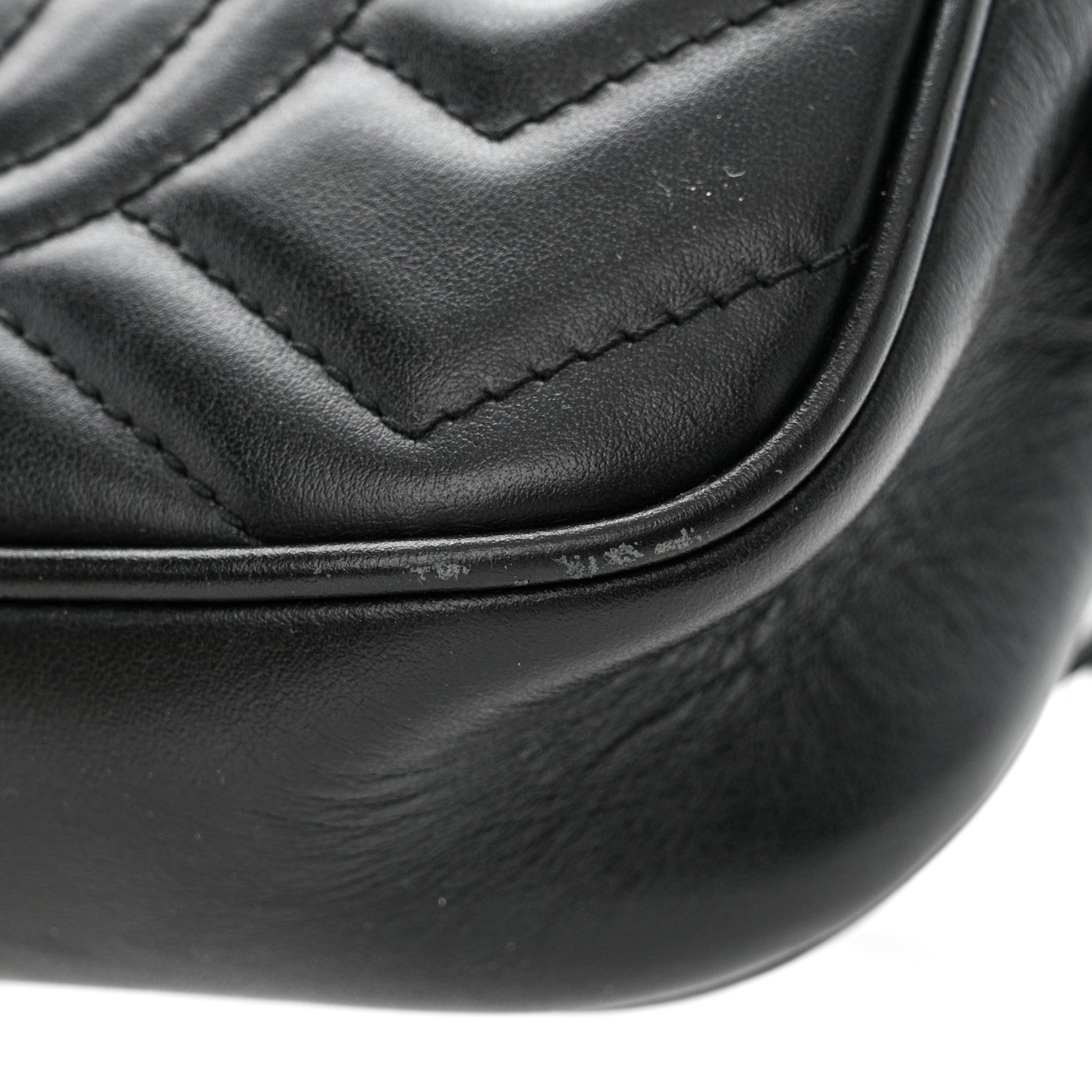 Gucci Calfskin Matelasse Mini GG Marmont Chain Shoulder Bag Black 16 of 16