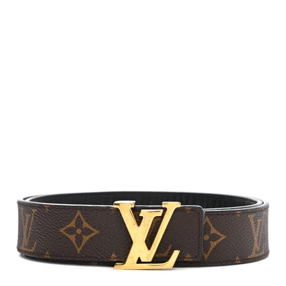 Louis Vuitton Calfskin Monogram 30mm LV Initiales Reversible Belt 80 32 Black 1 of 7
