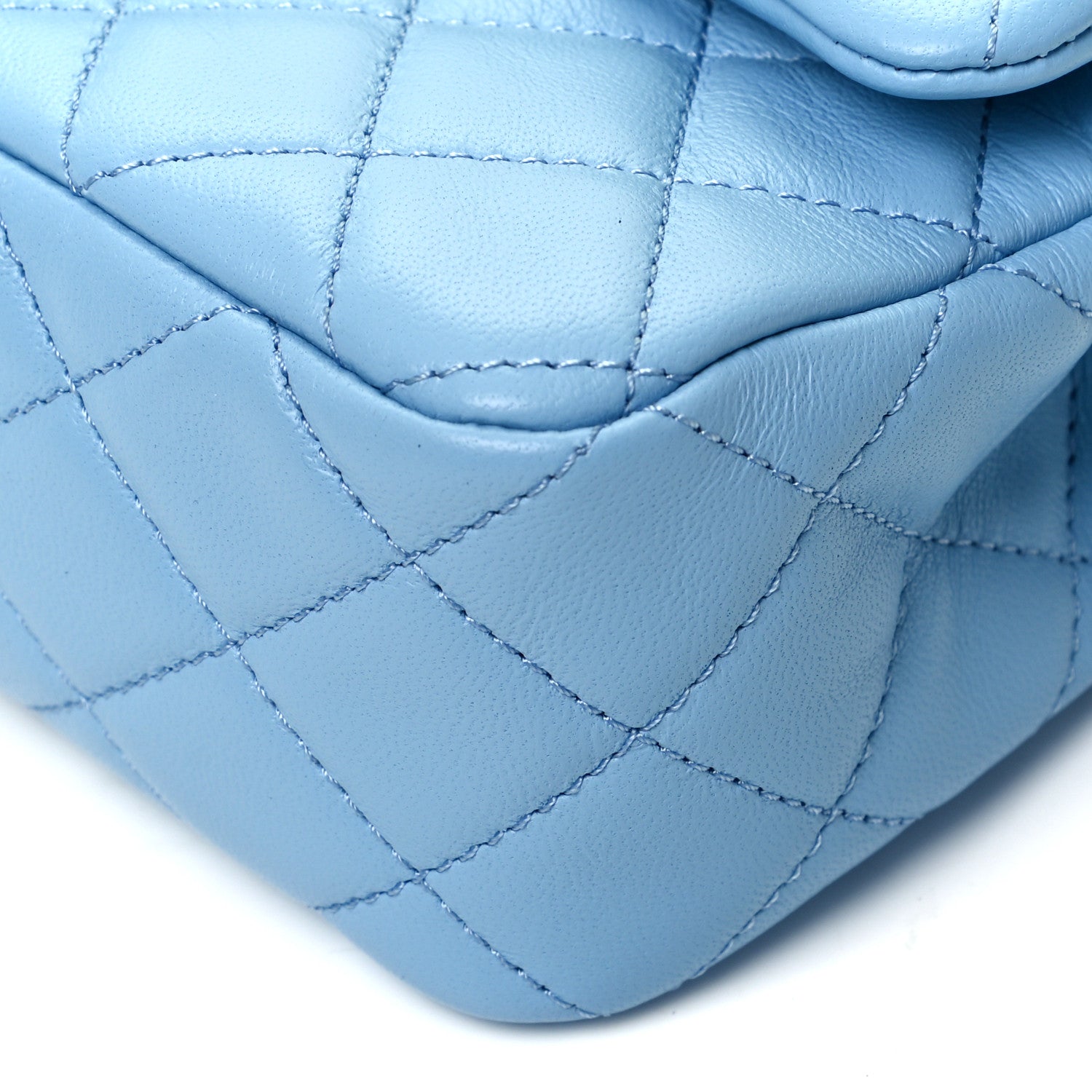 Chanel Lambskin Quilted Mini Rectangular Pearl Crush Flap Light Blue 8 of 8