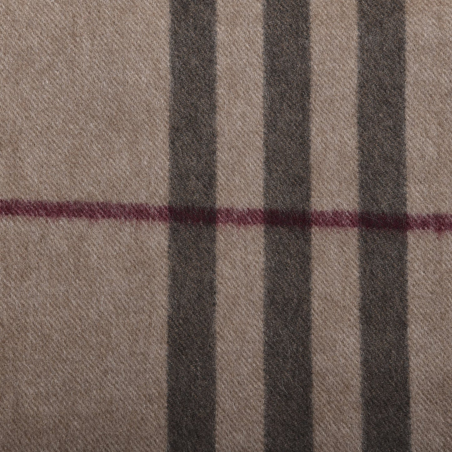 Cashmere Giant Check Fringe Scarf Brown
