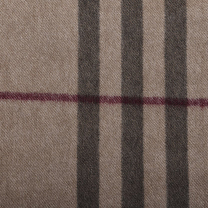 Burberry Cashmere Giant Check Fringe Scarf Brown 4 of 4