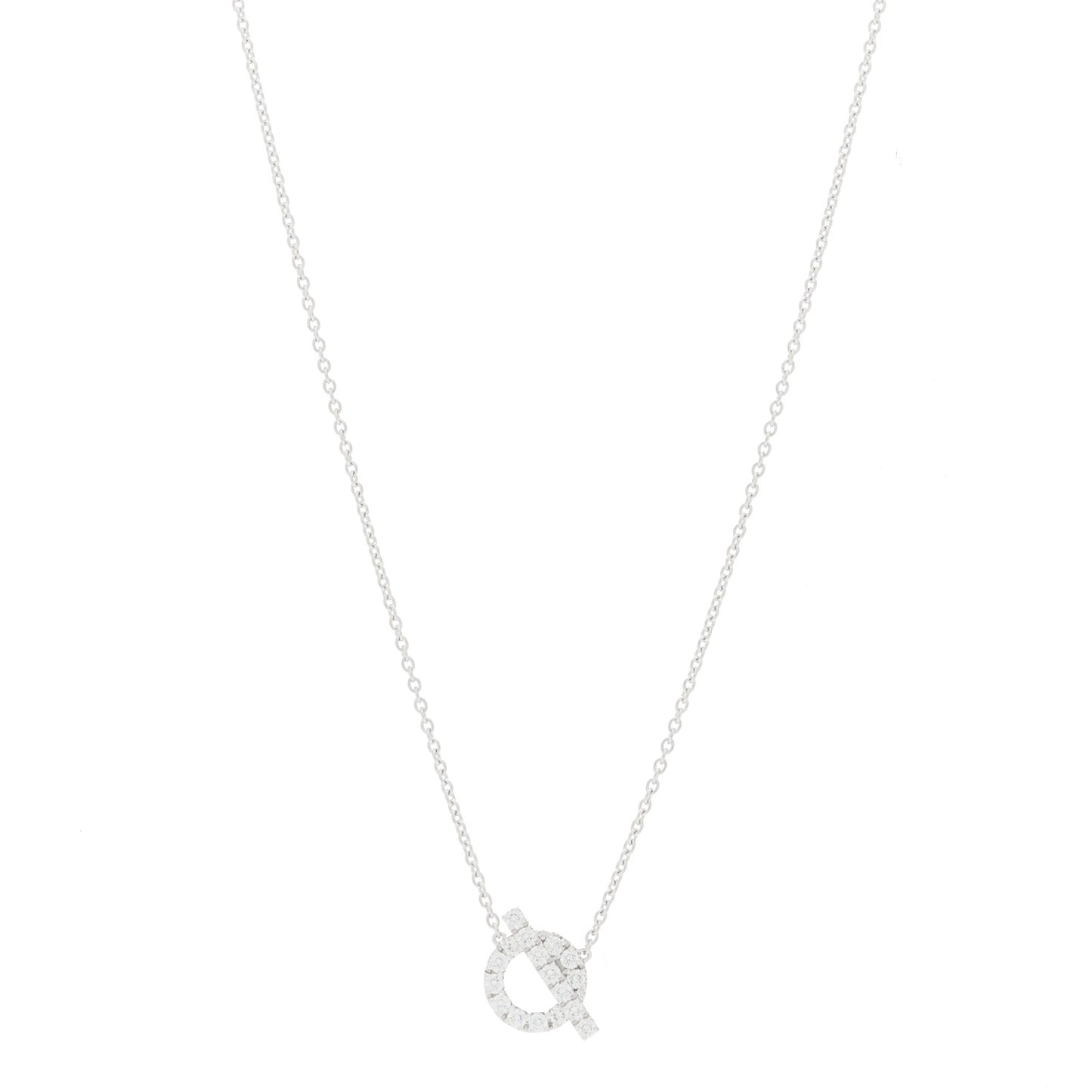 18K White Gold Diamond Finesse Pendant Necklace