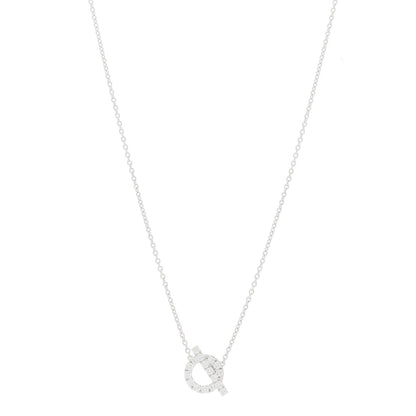 Hermes 18K White Gold Diamond Finesse Pendant Necklace 2 of 5